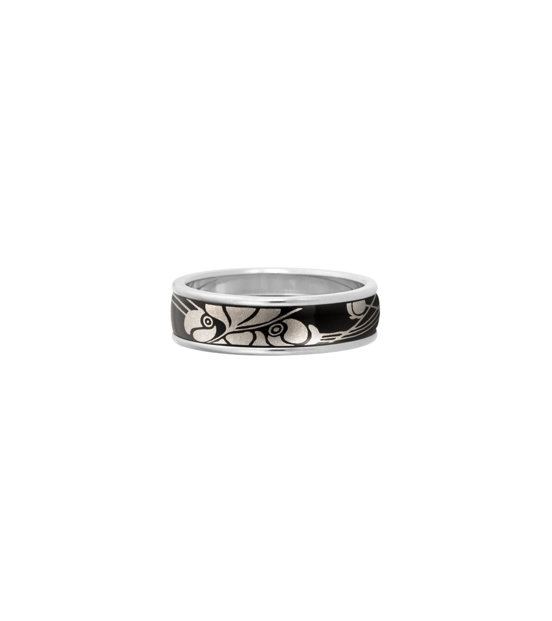 Bague Ultra en émail et plaqué au rhodium - Noir & or blanc