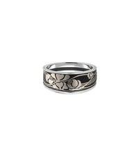 Bague Miss en émail et plaqué au rhodium - Noir & or blanc
