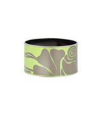 Manchette Diva en émail et plaqué au rhodium - Vert & or blanc