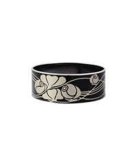Manchette Donna en émail et plaqué au rhodium - Noir & or blanc
