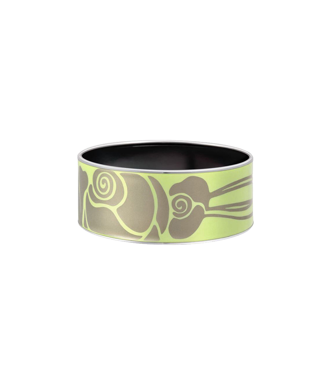 Manchette Donna en émail et plaqué au rhodium - Vert & or blanc
