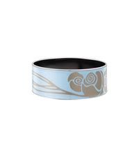 Manchette Donna en émail et plaqué au rhodium - Bleu clair & or blanc