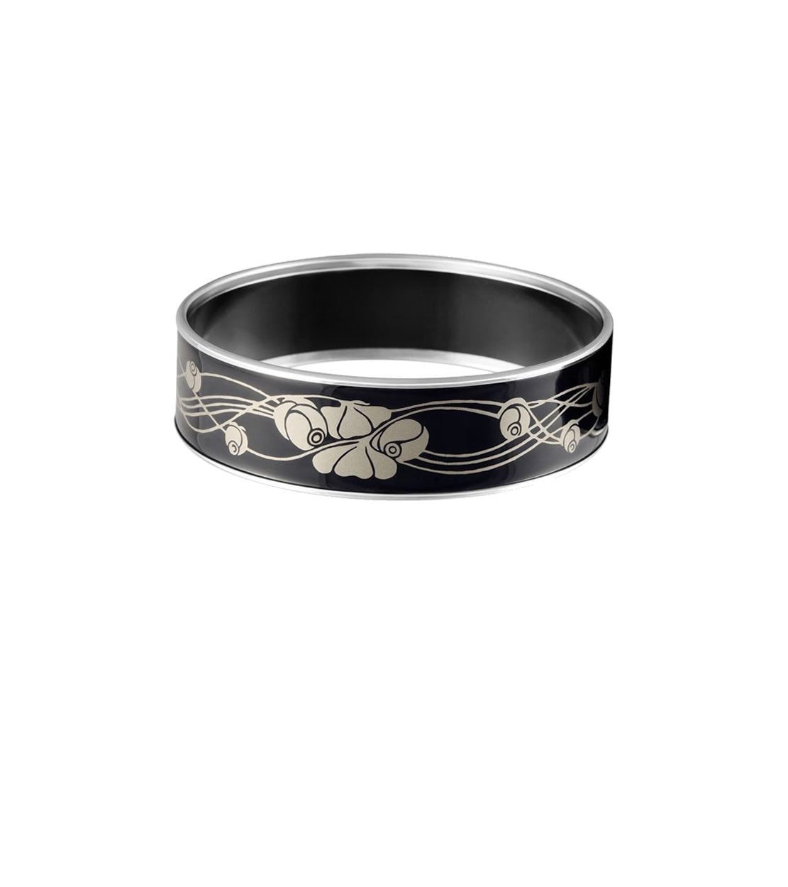 Signora enamel and rhodium-plated bracelet - Black & white gold