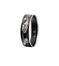 Signora enamel and rhodium-plated bracelet - Black & white gold