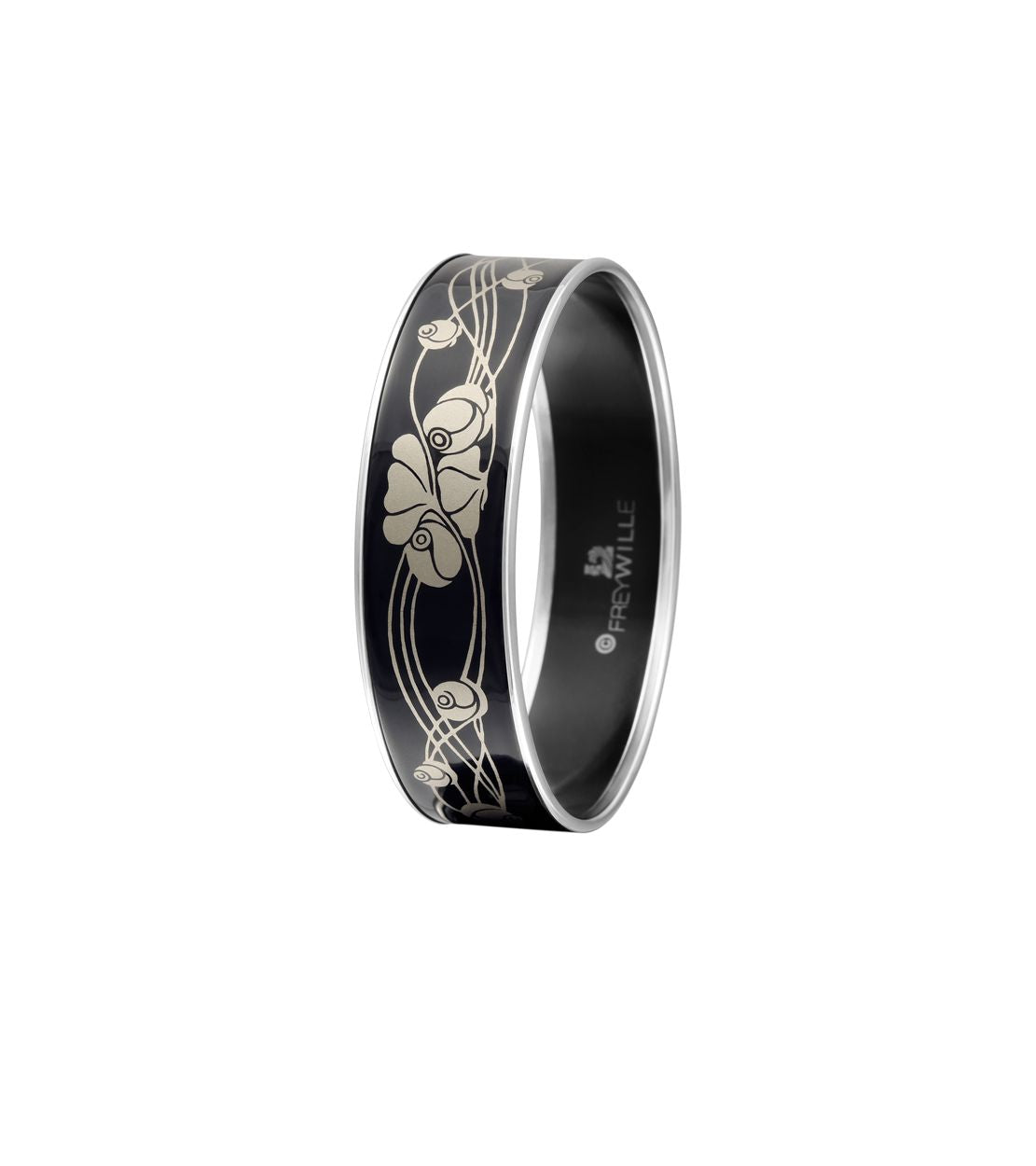 Signora enamel and rhodium-plated bracelet - Black & white gold