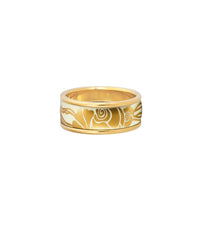 Bague Ultra en émail et décoré à l'or - Ivoire & or