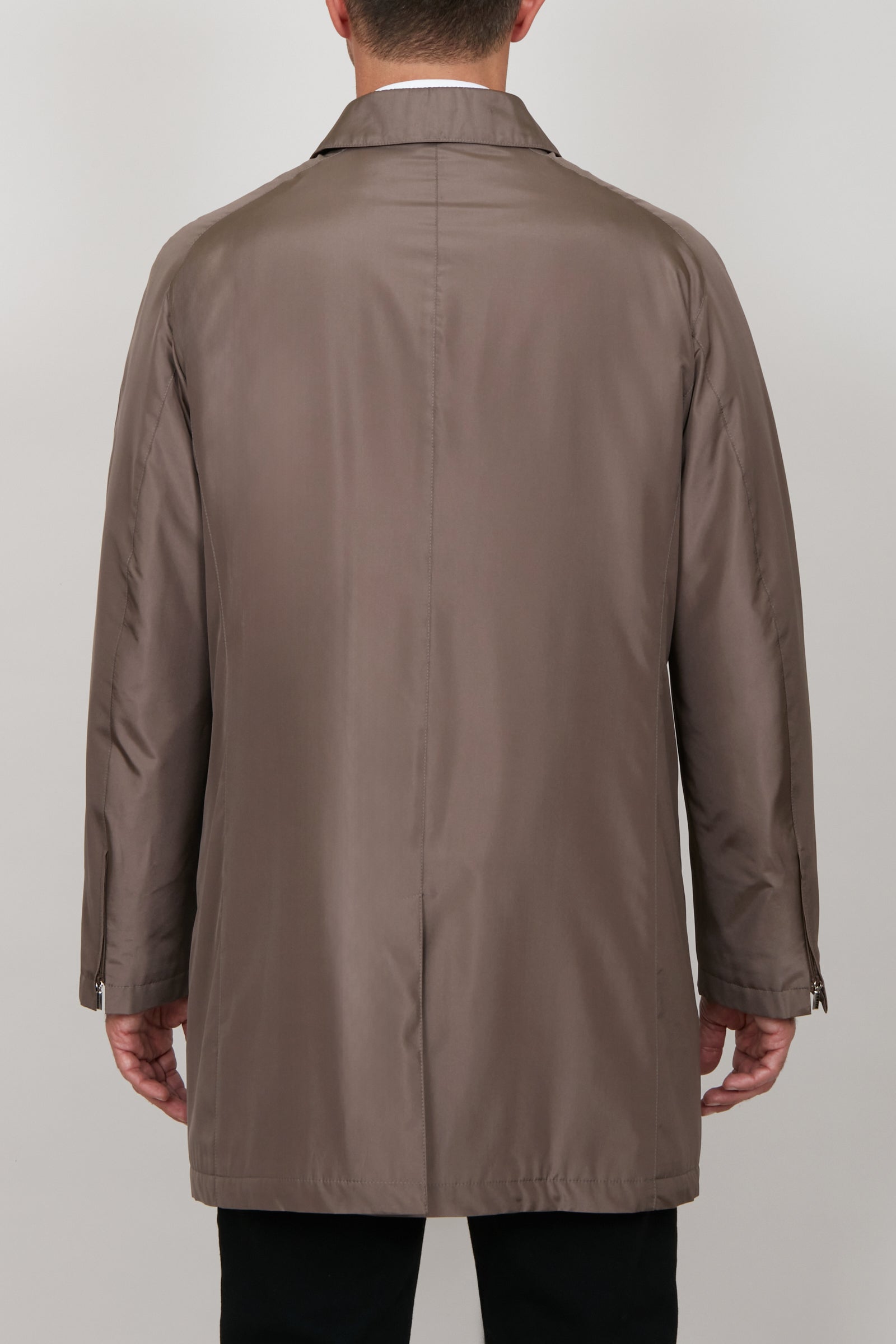 Manteau imperméable satiné en soie - Marron