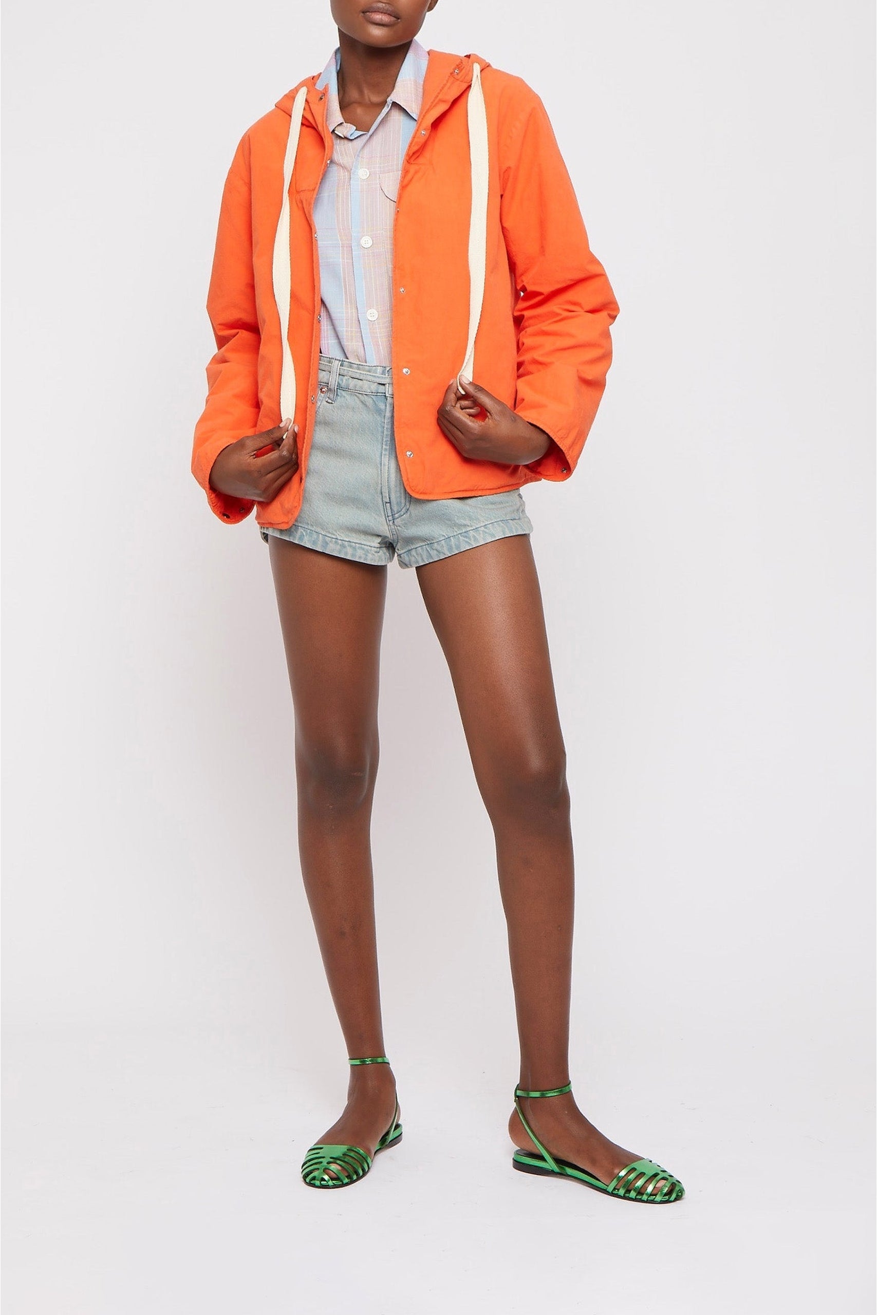 Veste courte Aoki à capuche - Orange