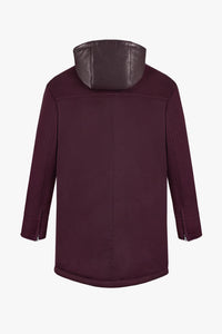 Parka à capuches avec poches en cachemire - Bordeaux & Noir