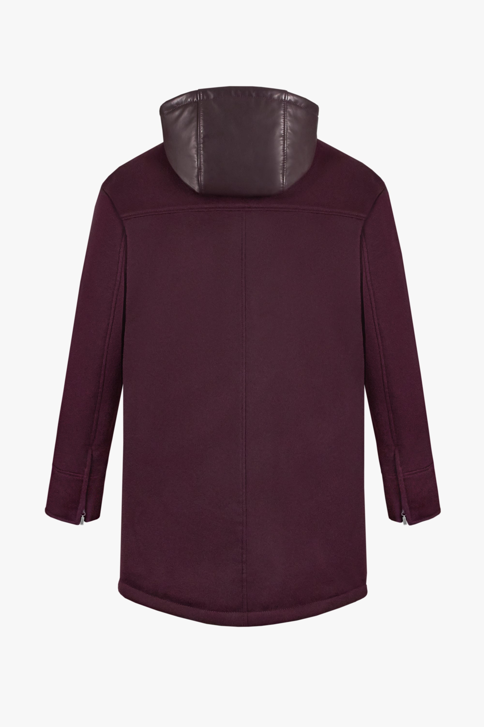 Parka à capuches avec poches en cachemire - Bordeaux & Noir