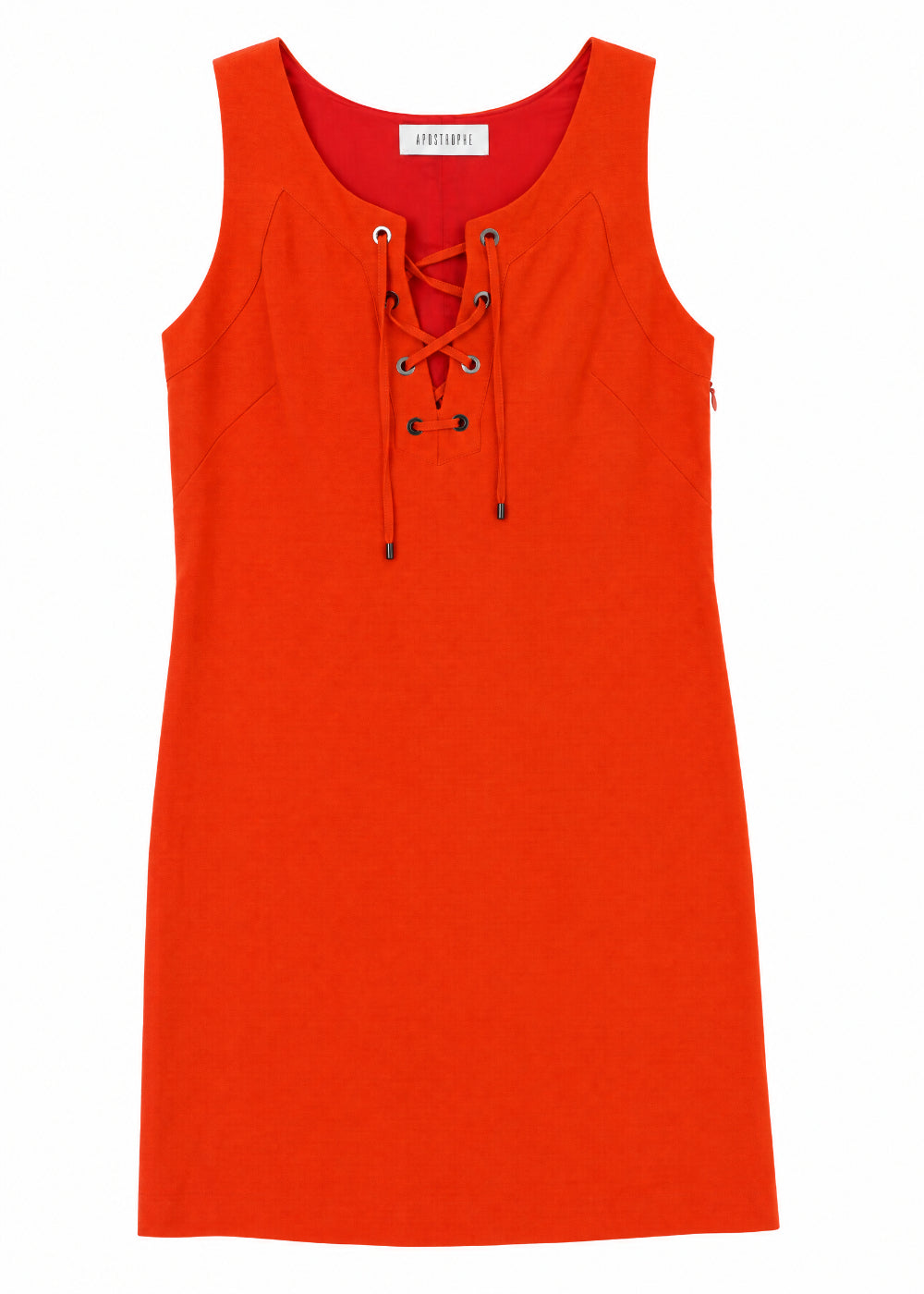 Robe lin ss mc decollete oeill - Orange Vif