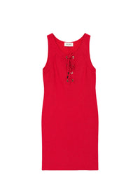 Robe courte sans manches en lin - Rose Foncé