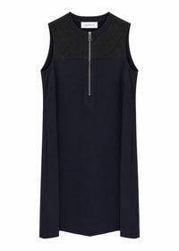 Robe avec resile et zip rond - Marine