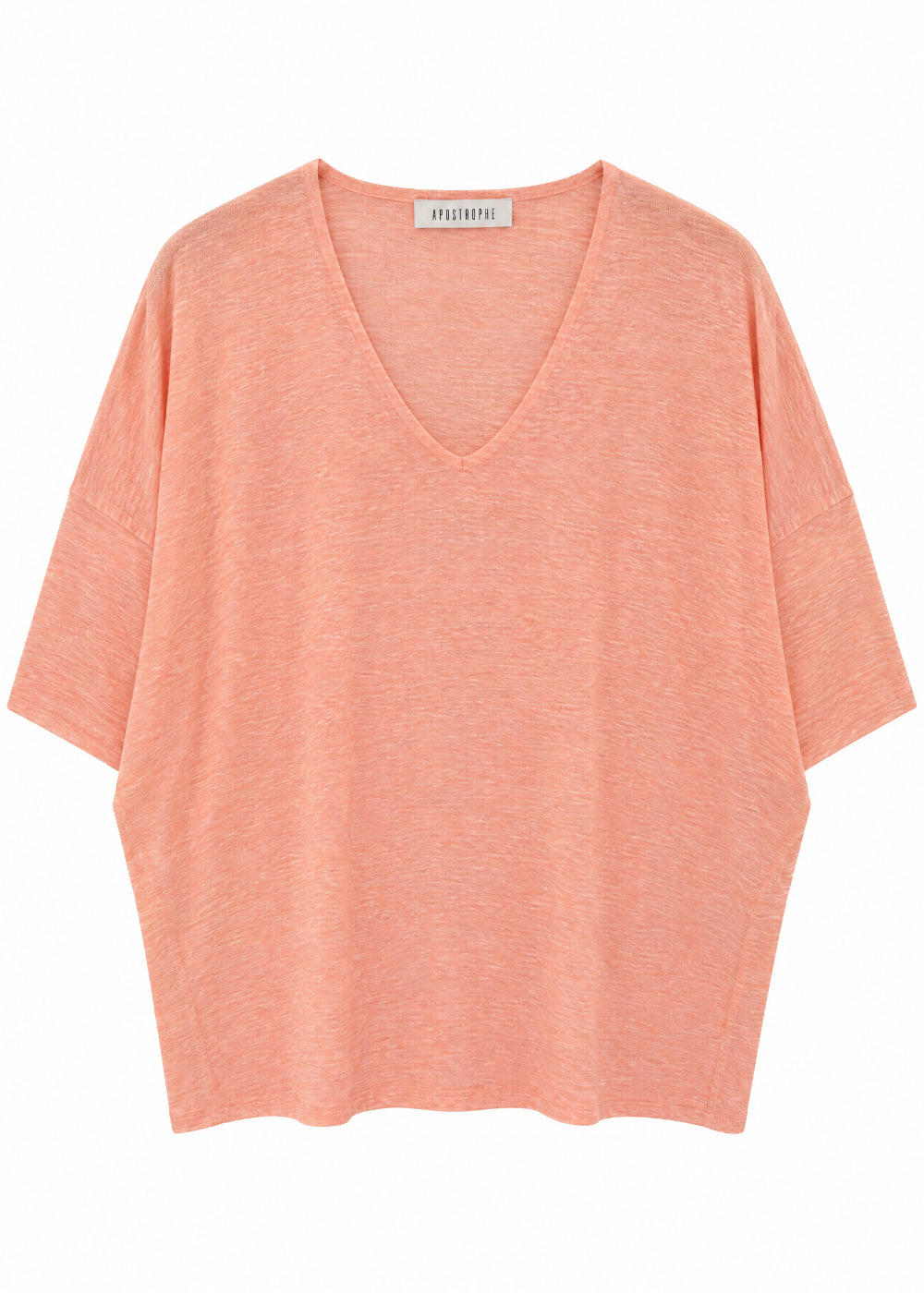 Top oversize col v - Rose Moyen