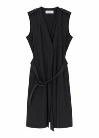 Robe sans manches portefeuill - Marine