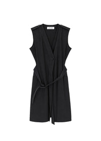 Robe croisée sans manches - Marine