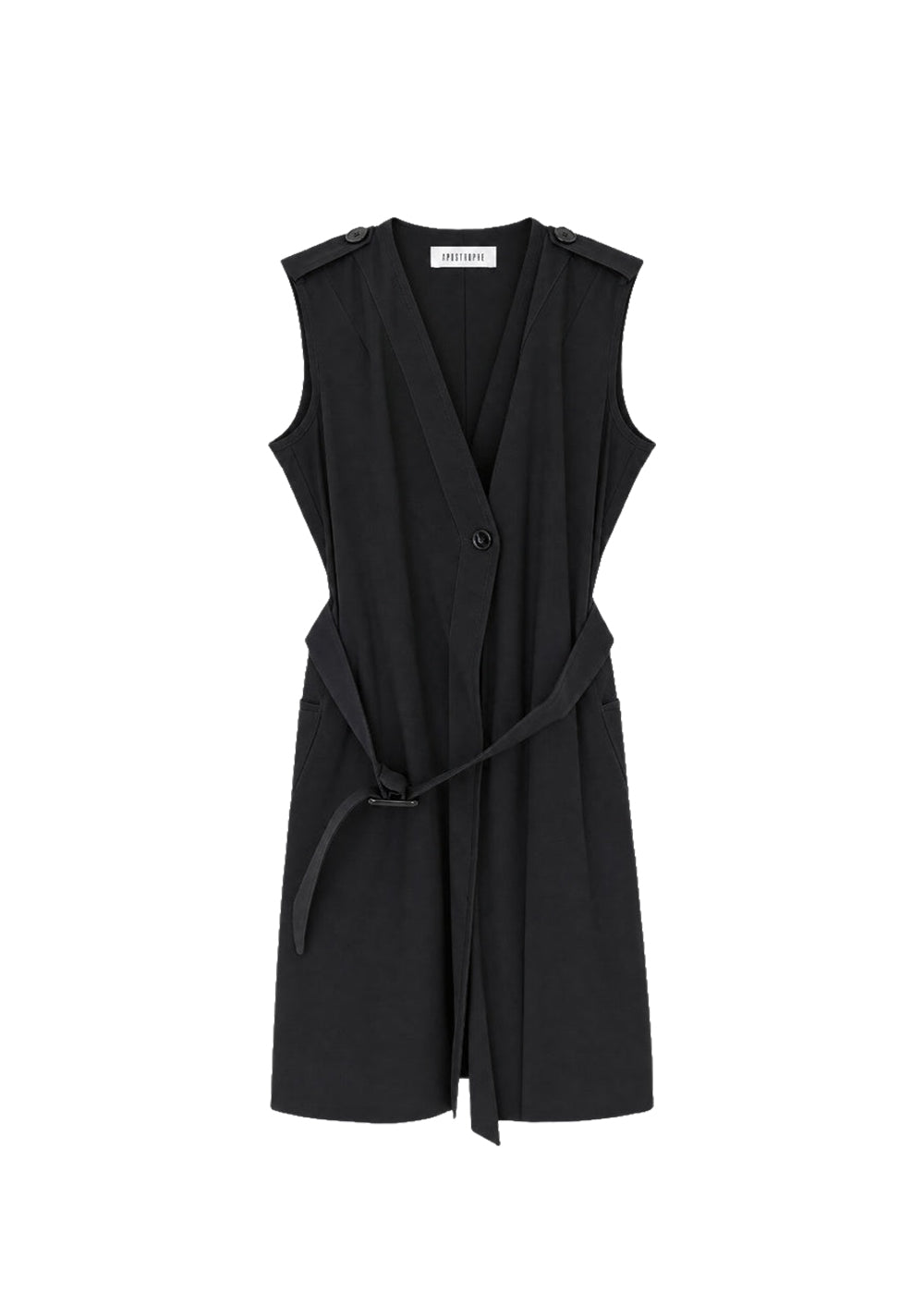 Robe croisée sans manches - Marine