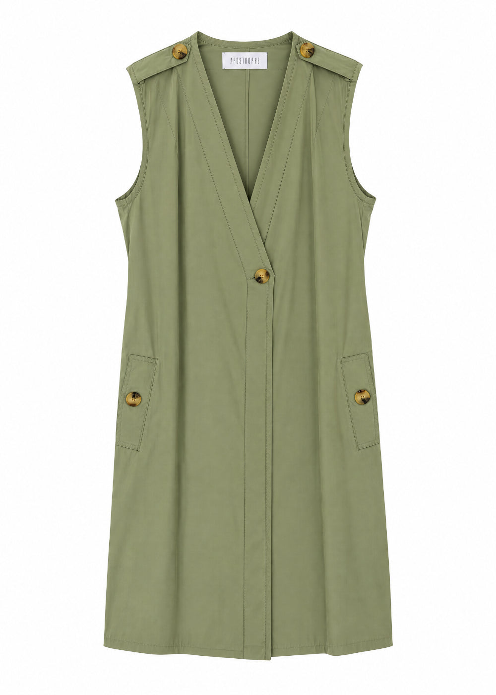 Robe sans manches portefeuill - Kaki