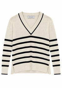 Pull col v - Blanc Cassé