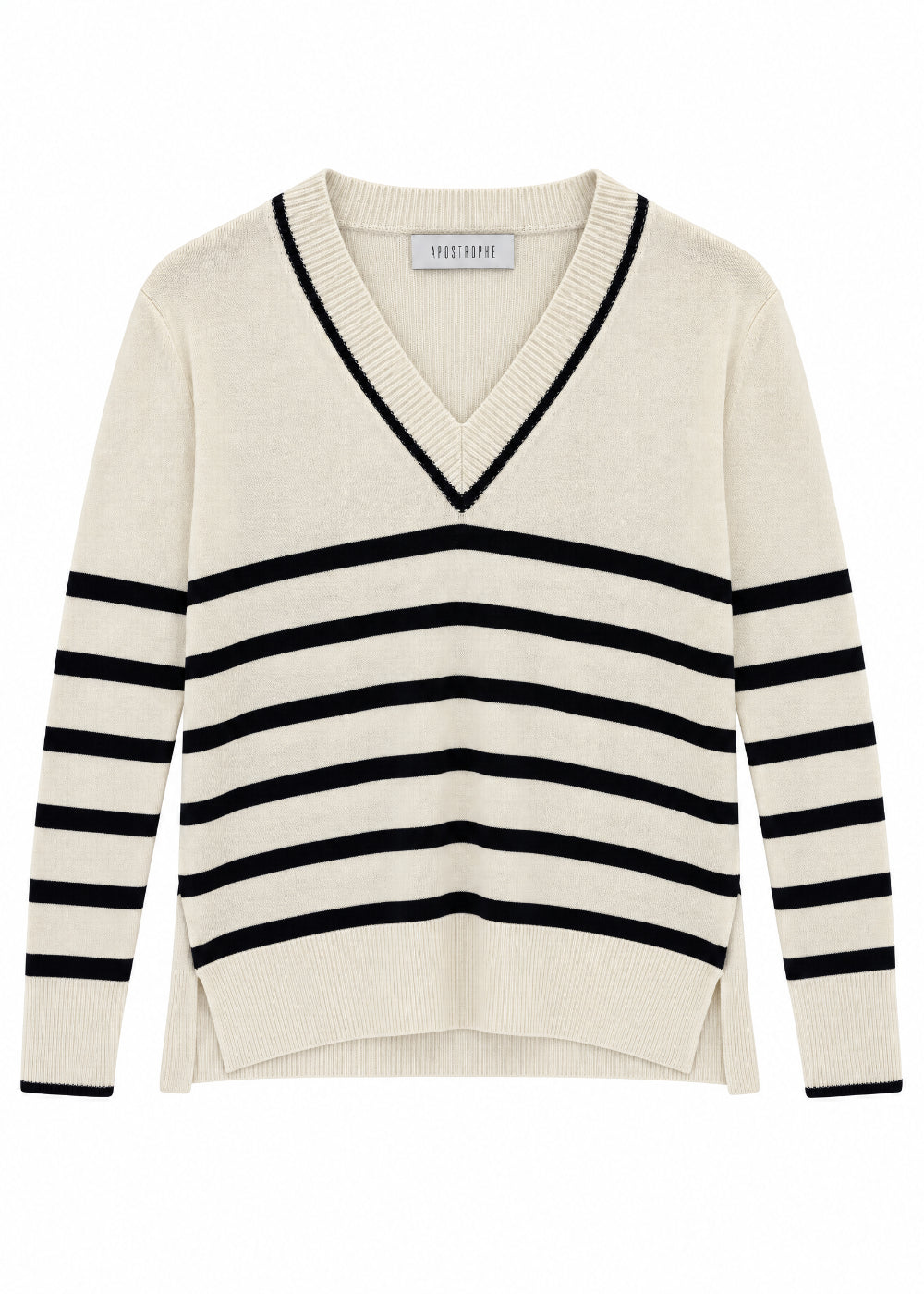Pull col v - Blanc Cassé