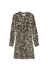 Robe courte à motif animalier en soie - Multicolore