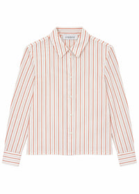 Chemise droite a rayure - Orange Moyen