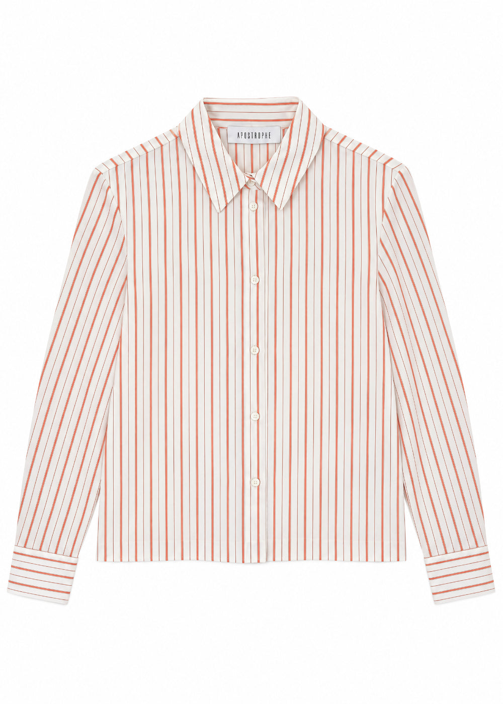 Chemise droite a rayure - Orange Moyen
