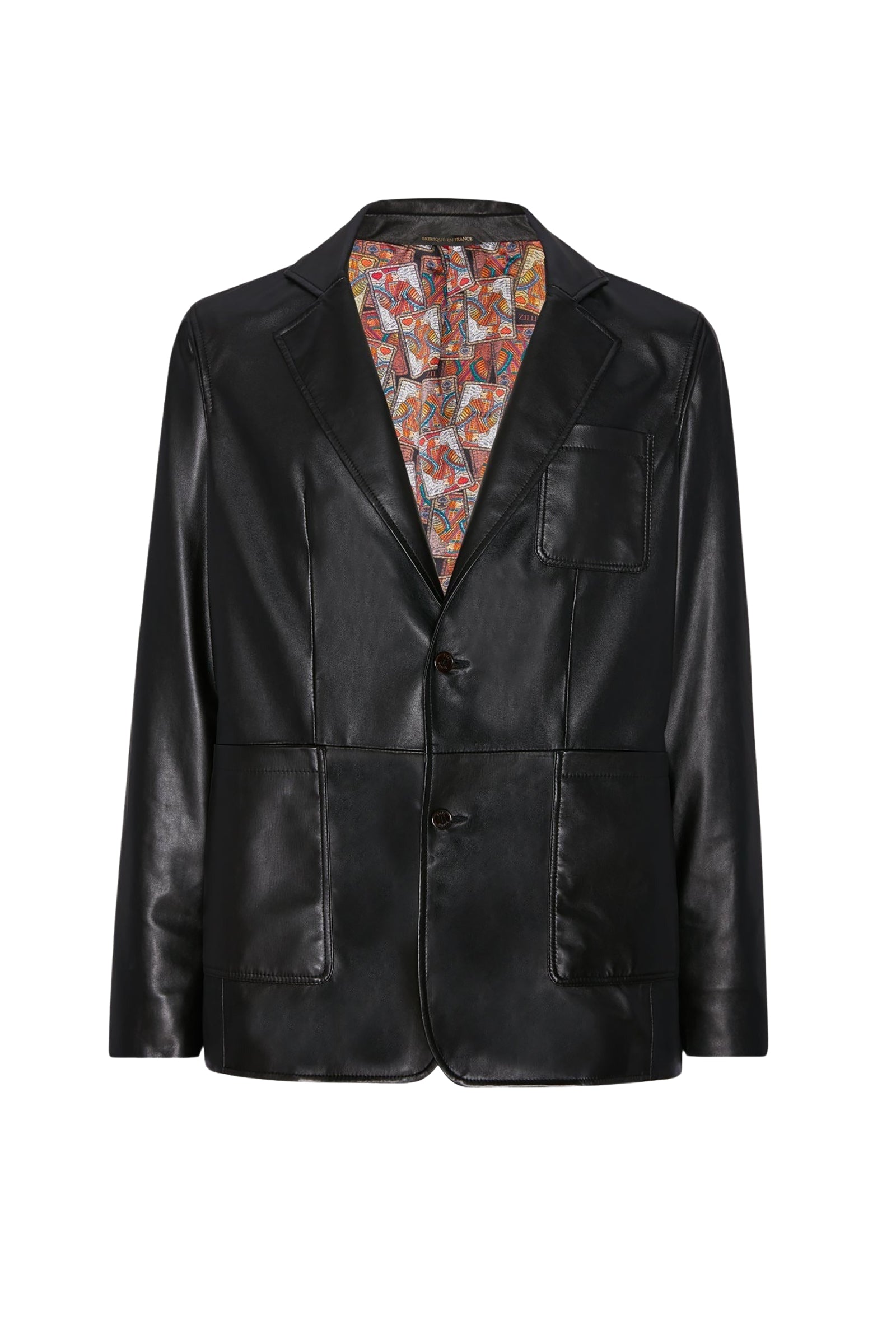 Blazer à boutons en cuir - Noir