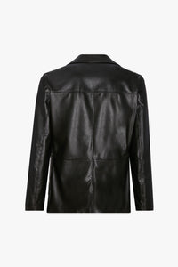Blazer à boutons en cuir - Noir