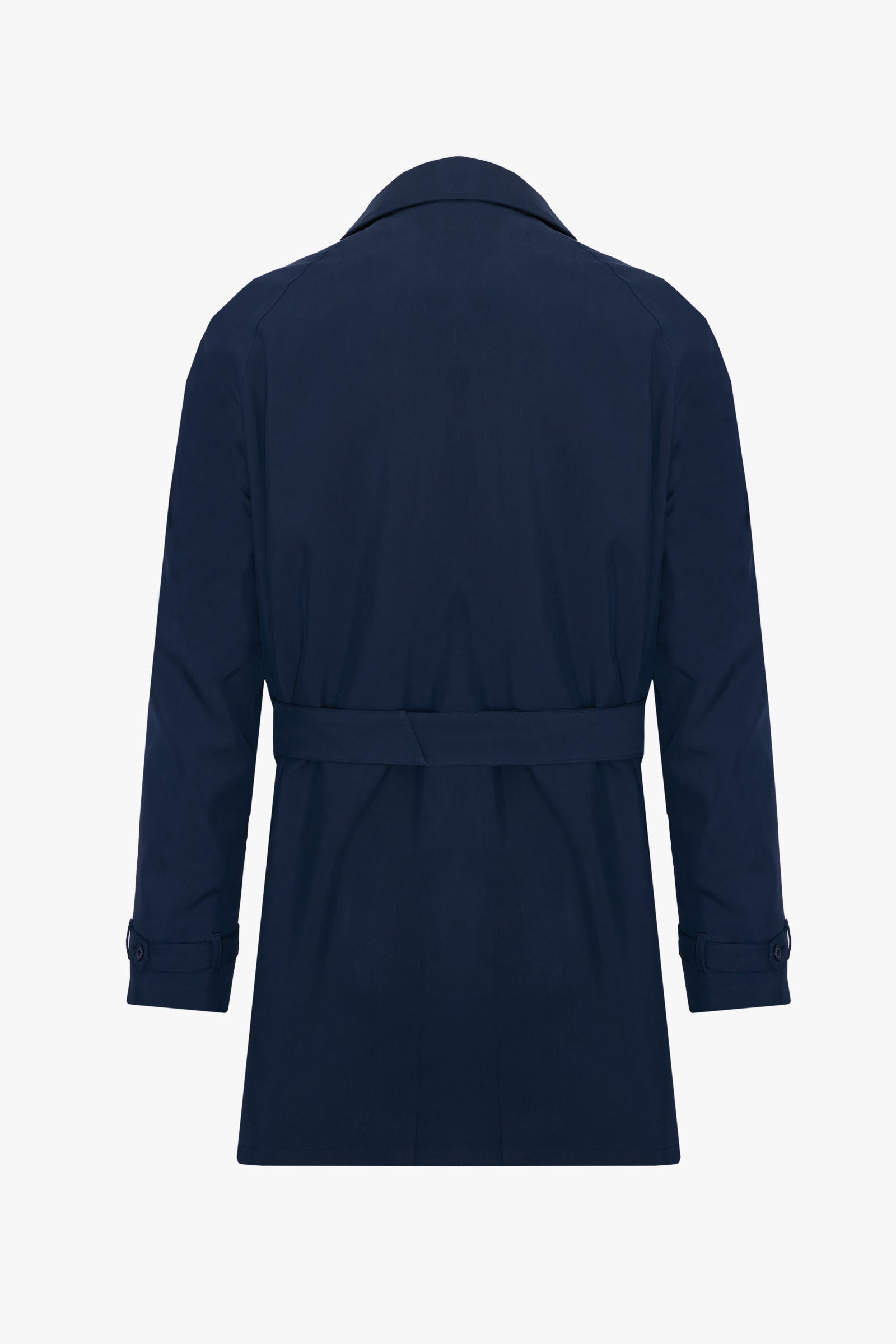 Trench coat à ceinture en soie - Bleu