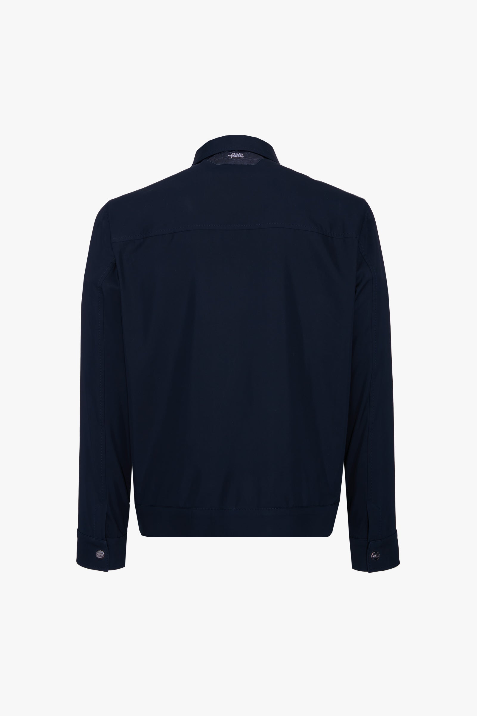 Blouson à rabats et boutons en soie - Bleu