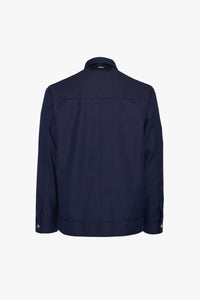 Blouson à col en laine - Bleu & Noir
