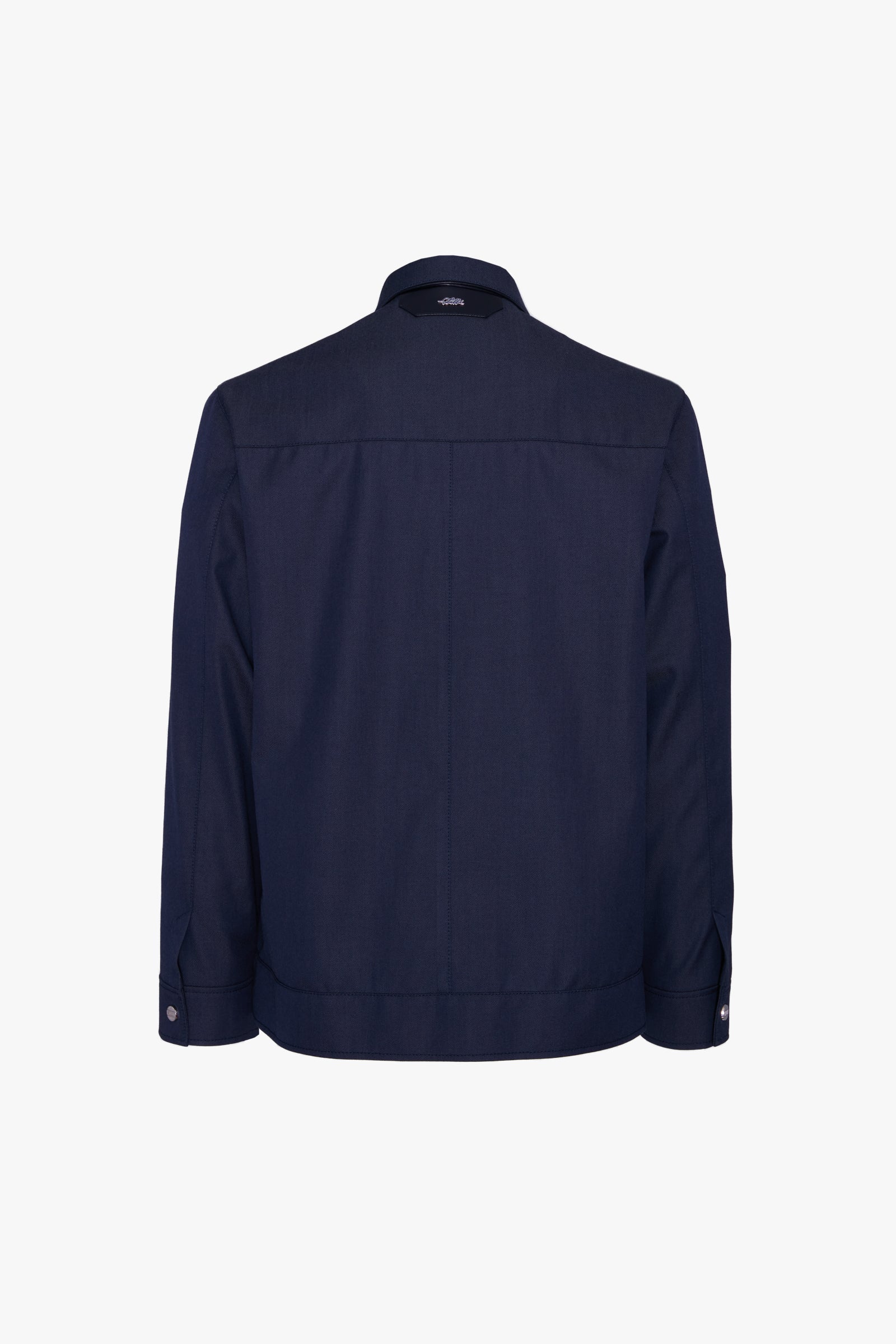 Blouson à col en laine - Bleu & Noir