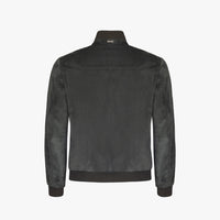 Bomber boutonné en cuir - Vert & Marron