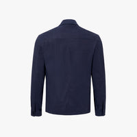 Surchemise à col avec motif géométrique en cuir - Bleu
