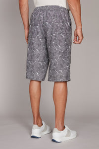 Short de bain à motif géométrique rayé - Black White