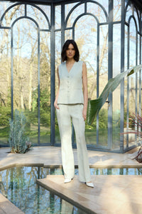 Gilet sans manches col v - Vert d'Eau
