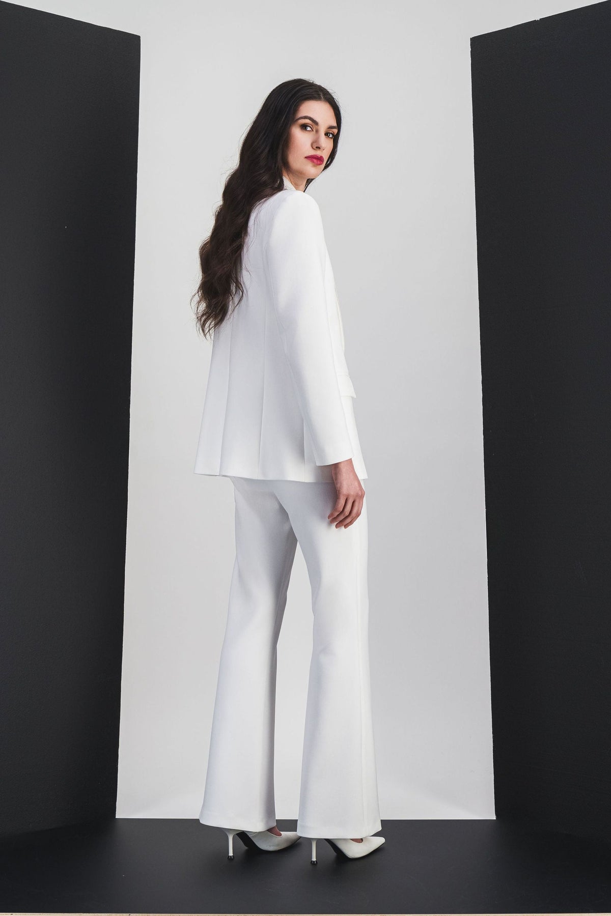 Veste cintree simple botonnage - Blanc Cassé