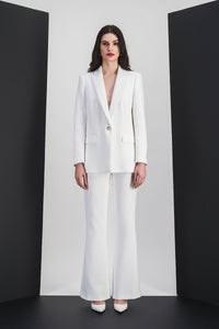 Veste cintree simple botonnage - Blanc Cassé