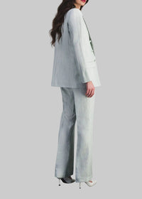 Pantalon ajusté taille haute - Vert d'Eau