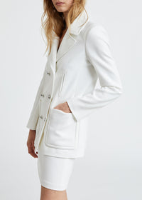 Fitted double-breasted coat - Off-white