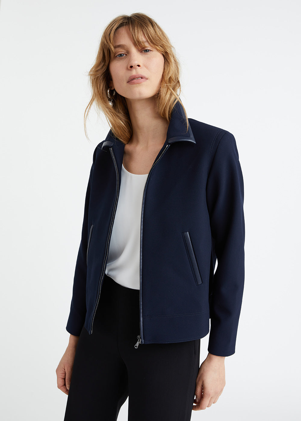 Veste blouson zippe - Marine