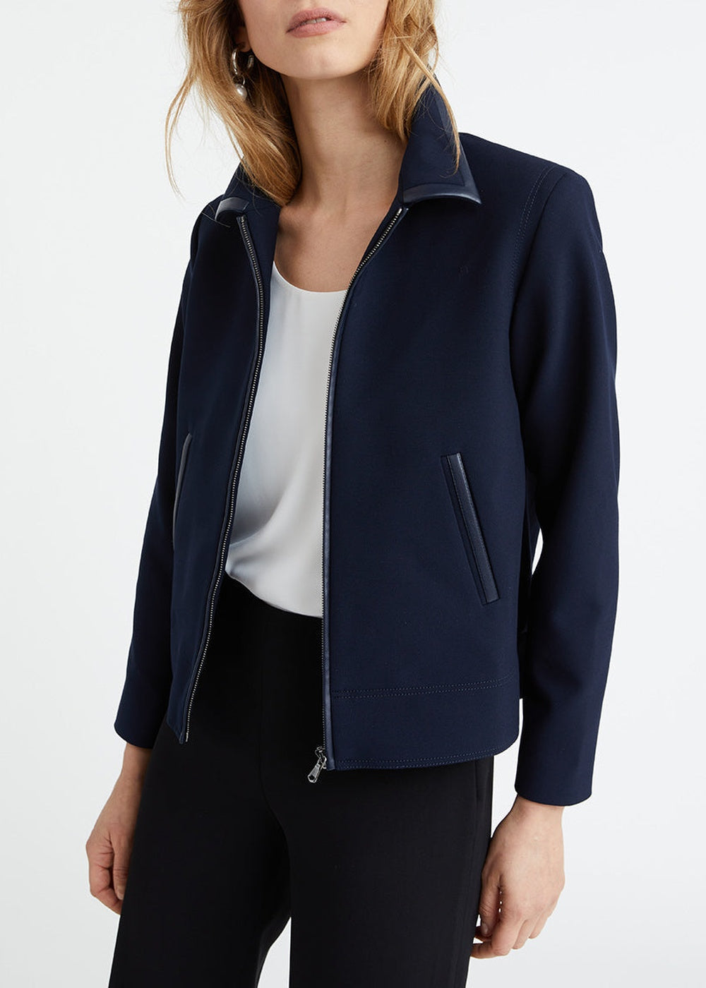 Zip-up jacket with pockets - Navy