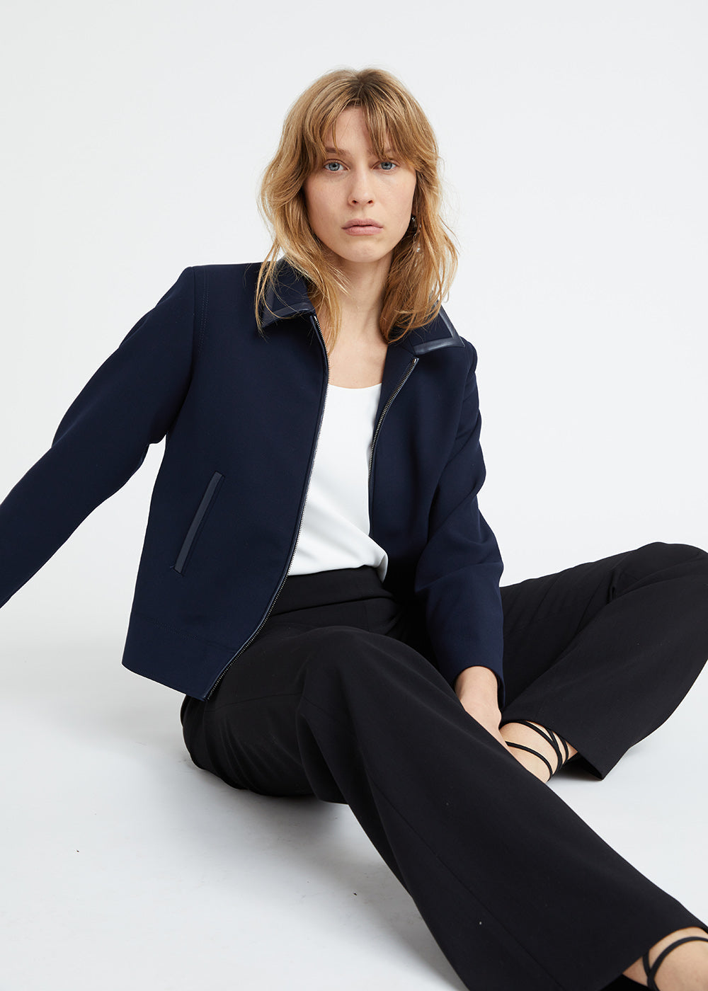 Veste blouson zippe - Marine