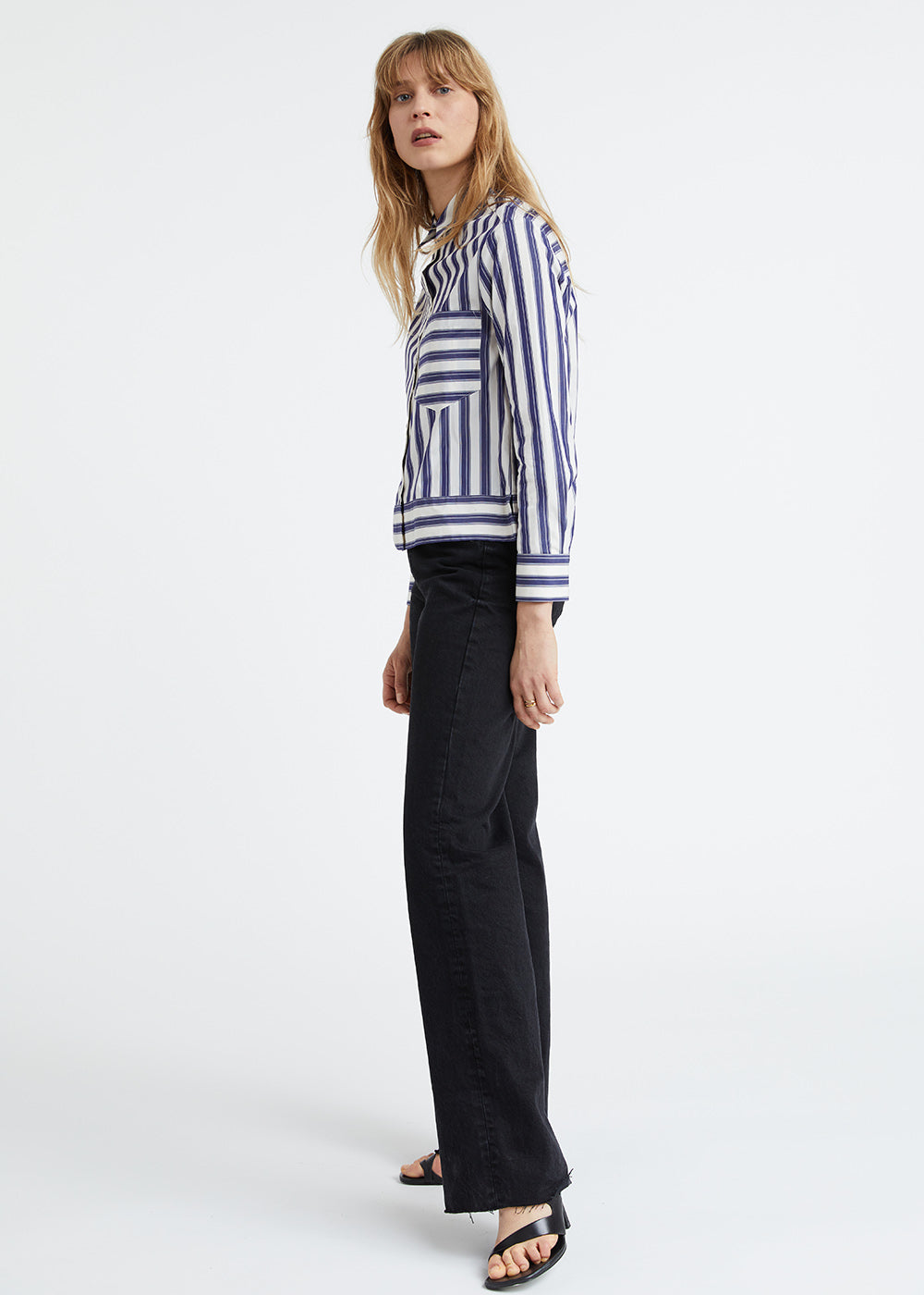 Chemise rayures de coton - Marine