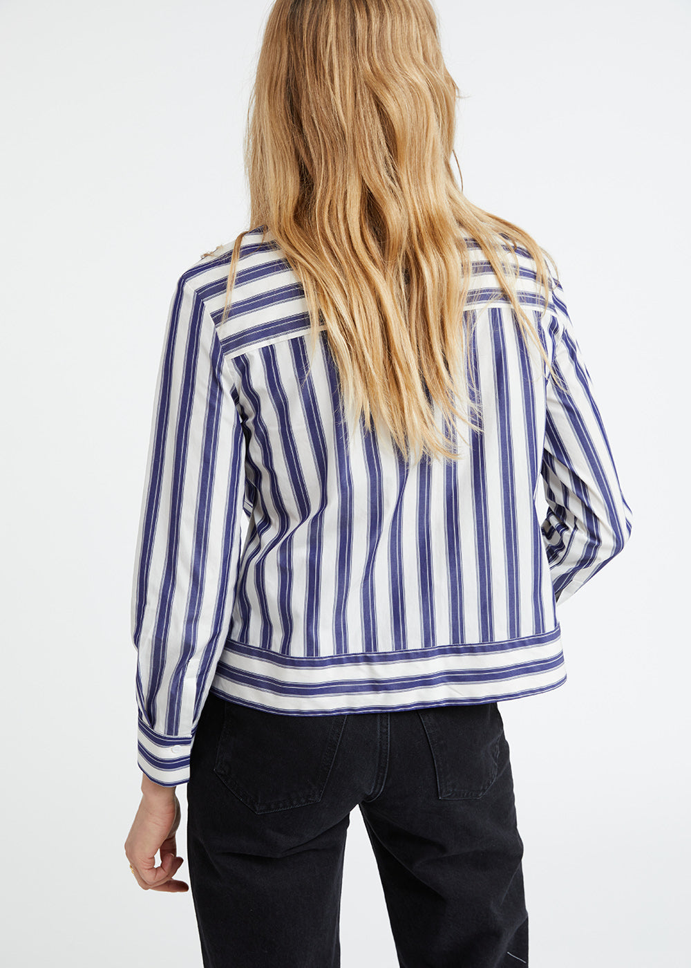 Chemise rayures de coton - Marine