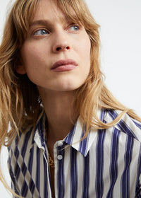 Chemise rayures de coton - Marine