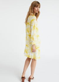 Robe imprime fleurs degrades - Jaune Moyen