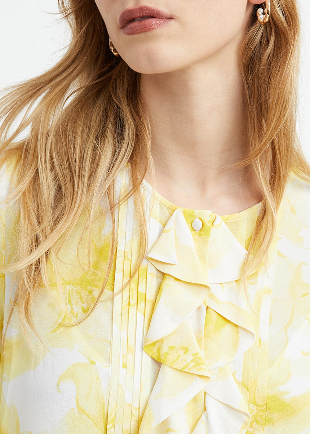 Robe à motif floral dégradé - Jaune