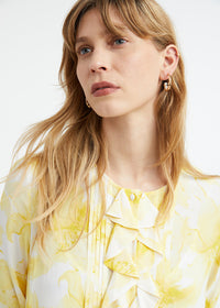 Robe imprime fleurs degrades - Jaune Moyen